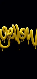 Vibrant dripping yellow text on a dark background.