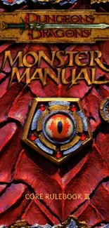 Dungeons & Dragons Monster Manual cover with red background.