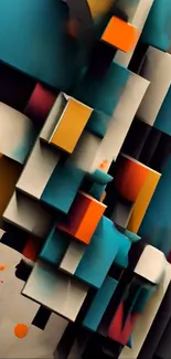 Colorful geometric 3D abstract art wallpaper