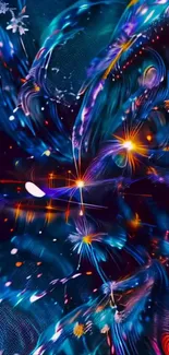 Vibrant abstract galaxy art wallpaper with dynamic and cosmic elements.