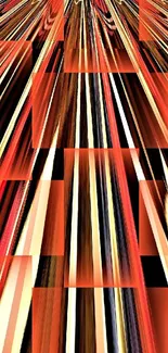 Dynamic mobile wallpaper with vibrant red and orange abstract lines.