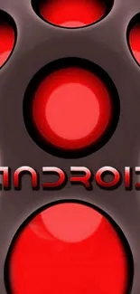 Android-themed red and black wallpaper design.