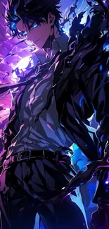 Anime character surrounded by vibrant colors.