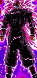 Vibrant anime character with electrifying pink aura.