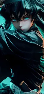 Dynamic anime character striking a powerful pose.