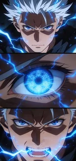 Anime character with electric energy.