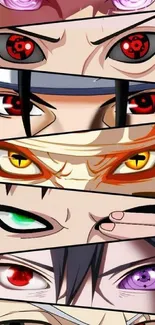 Anime eyes close-up wallpaper with vivid colors.