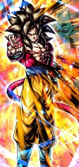 Dynamic anime character with vibrant colors in a striking pose.