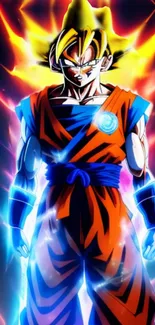 Anime hero in vibrant colors with dynamic energy and intensity.