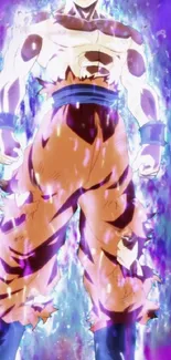 Anime character with glowing purple aura.