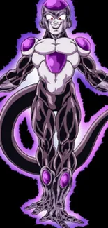 Anime villain with purple and black attire, dynamic and powerful design.