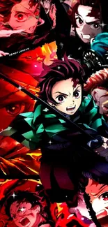 Dynamic anime warrior wallpaper with vibrant colors and action scenes.