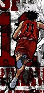 Anime basketball player in action, showcasing dynamic sports art.