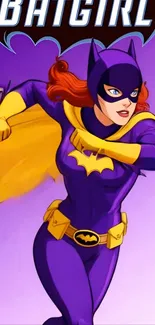 Animated Batgirl in dynamic action pose with vibrant colors.