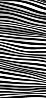 Black and white striped mobile wallpaper with dynamic pattern.