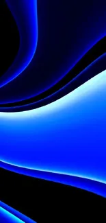 Dynamic blue abstract wallpaper with fluid curves and vibrant gradients.