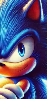 Vibrant animated blue character wallpaper for mobile.