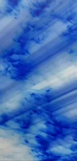 Artistic blue sky with dynamic clouds and abstract design.