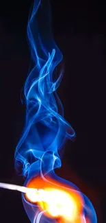 Mobile wallpaper featuring dynamic blue smoke with vibrant hues.