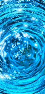 Dynamic blue vortex wallpaper with bright swirls