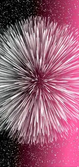 Dynamic pink and black burst wallpaper for mobile phone.