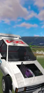 Car rally wallpaper with dynamic skies and action