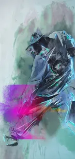 Energetic urban dance art with vibrant colors.