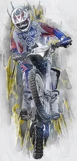 Motocross rider in action on dirt bike wallpaper.