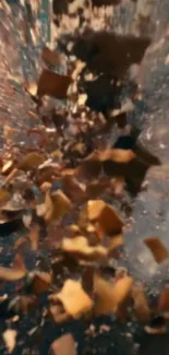 Abstract art featuring a dynamic explosion of colorful shards.