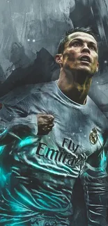 Vibrant football player dynamic art wallpaper