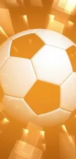 Orange-themed football wallpaper with a 3D soccer ball.