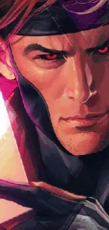 Superhero character with an ace card in hand.