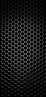 Dynamic hexagon pattern wallpaper with a sleek black gradient background.