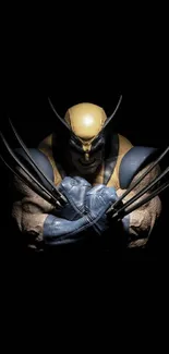 Iconic hero with claws on black background wallpaper.