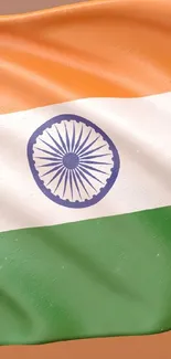 Dynamic Indian flag with vibrant colors waving.