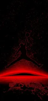 Vibrant silhouette of a jump against a red gradient.