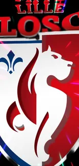 Lille OSC football club logo on vibrant background.