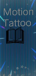 Dynamic blue motion tattoo wallpaper with light streaks and abstract patterns.