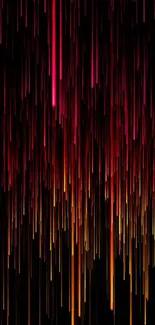 Vibrant neon light streaks cascading downward.