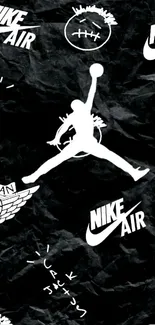 Black Nike Air wallpaper with dynamic logos.