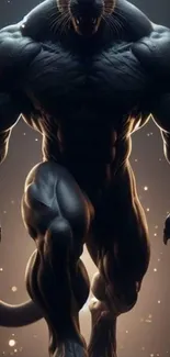 Muscled panther-like creature artwork