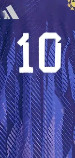 Dynamic purple wallpaper with number 10 and artistic patterns.