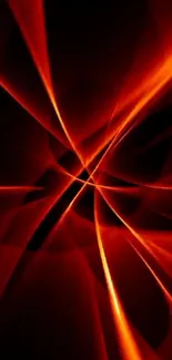 Dynamic red abstract wallpaper with light streaks.