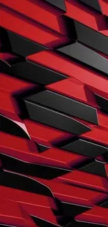 Red and black geometric abstract wallpaper for mobile.