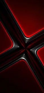 Dynamic red and black geometric pattern mobile wallpaper.