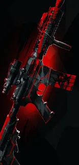 Dynamic wallpaper of a red and black rifle design.