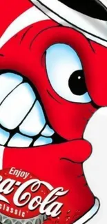 Cartoon-style red character with bold lines and expressive features.