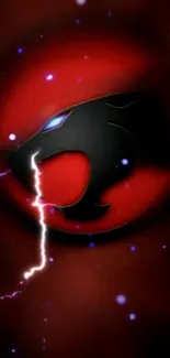 Dynamic mobile wallpaper with red lightning effect.