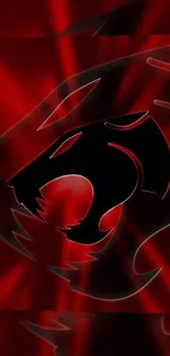 Bold red panther mobile wallpaper featuring dynamic design.