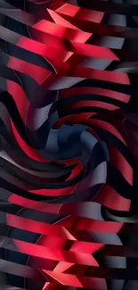 Abstract red and black swirl design wallpaper.